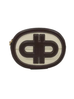 Cream Brown Icon Round Leather Bag