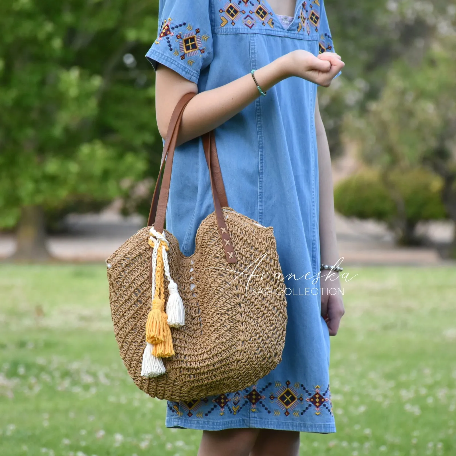 Crochet Raffia Straw Bag | The SILVIA
