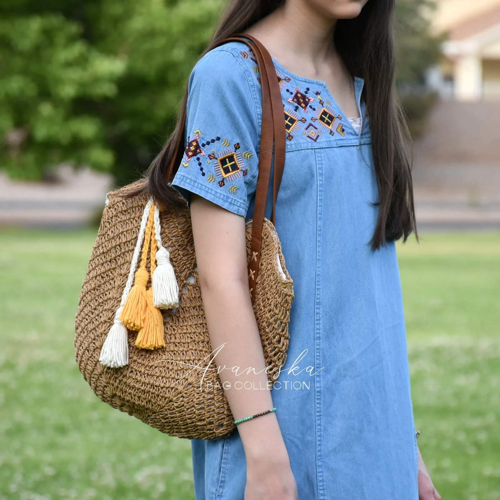 Crochet Raffia Straw Bag | The SILVIA