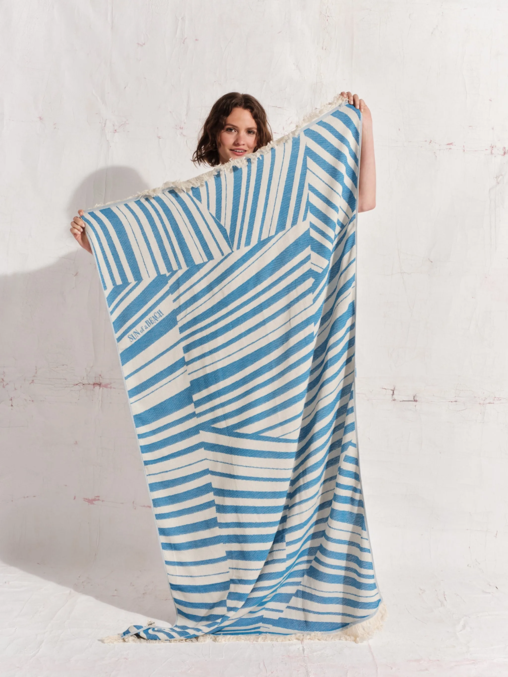 Cycladic Tiles Bright Blue | Feather Beach Towel