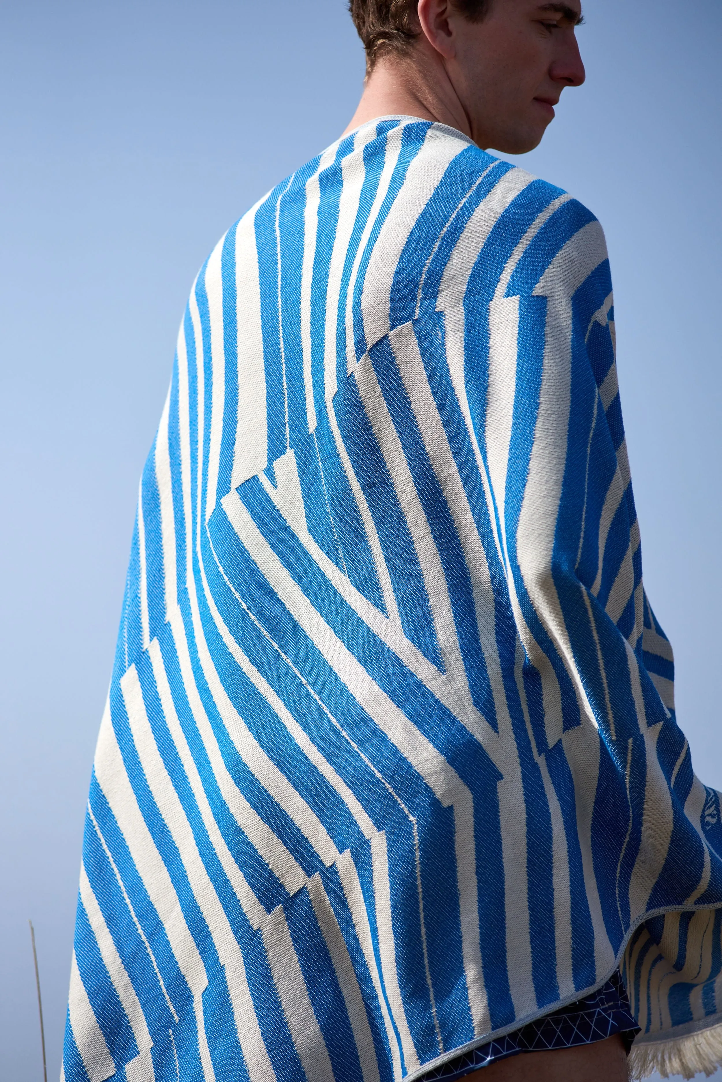 Cycladic Tiles Bright Blue | Feather Beach Towel