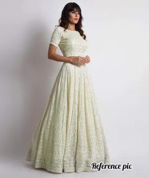 Designer Georgette Chikankari Lehenga with Chikankari Choli
