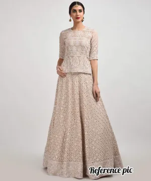 Designer Georgette Chikankari Lehenga with Chikankari Kurti