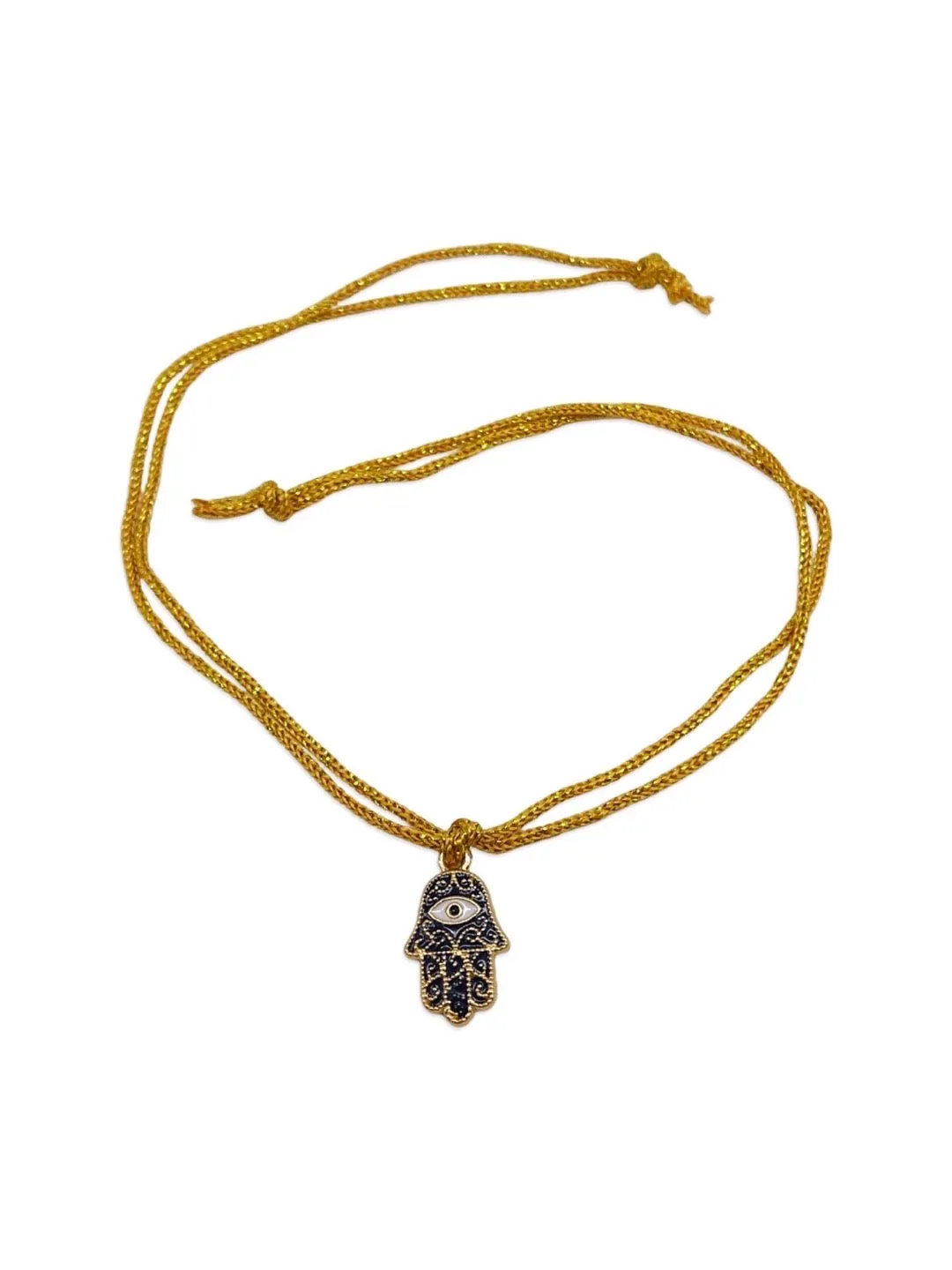 Designer Rakhi Black Evil Eye Hamsa Golden Thread Rakhi For Raksha Bandhan