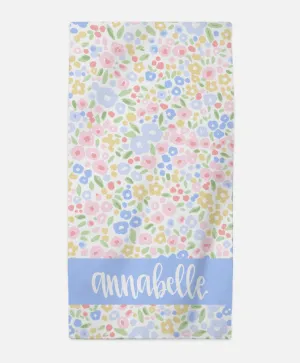 Ditsy Floral Personalized Beach Towel