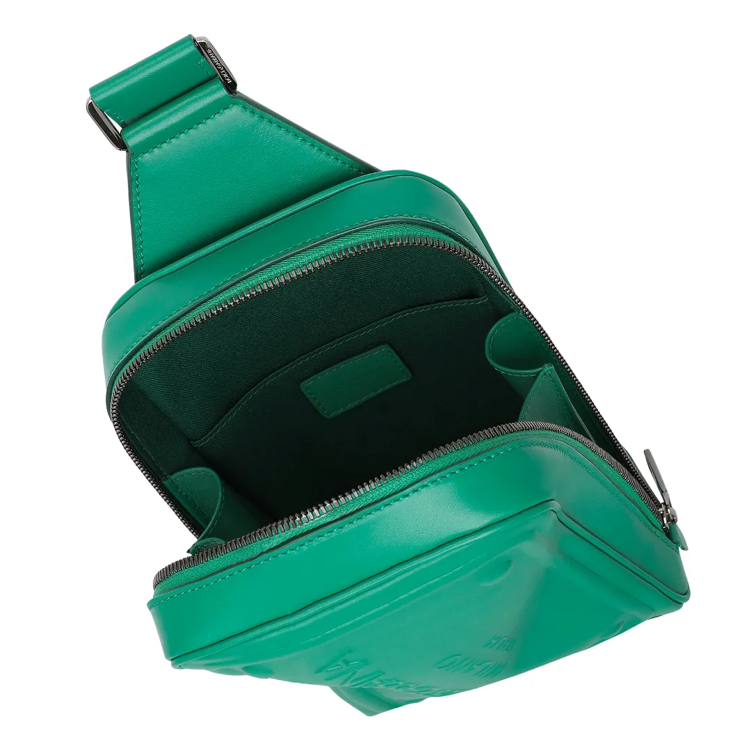 DOLCE & GABBANA CALFSKIN RAISED LOGO BELT BAG EMERALD GREEN