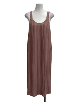Dust Pink Strap Pleated Dress OSN