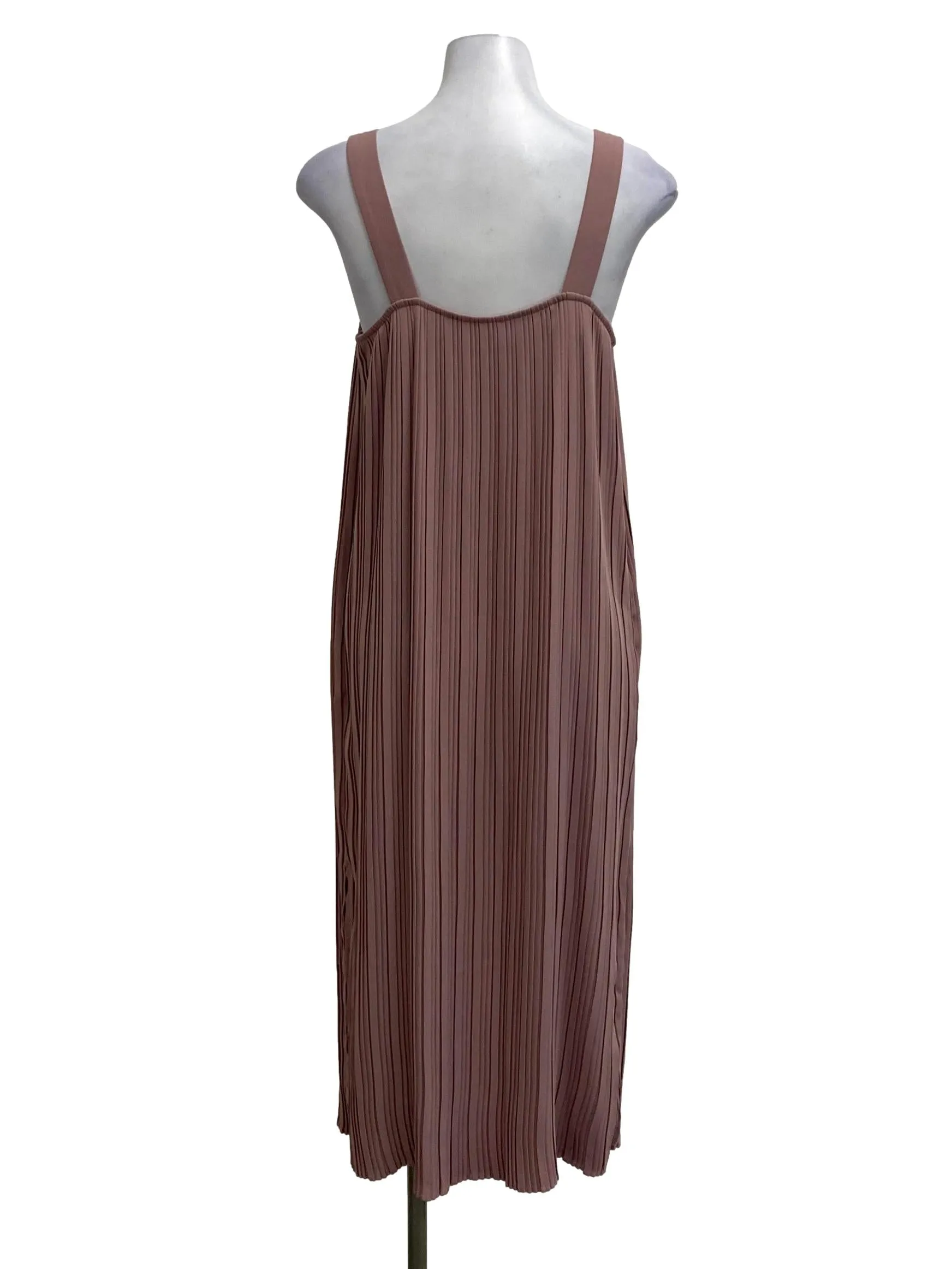 Dust Pink Strap Pleated Dress OSN