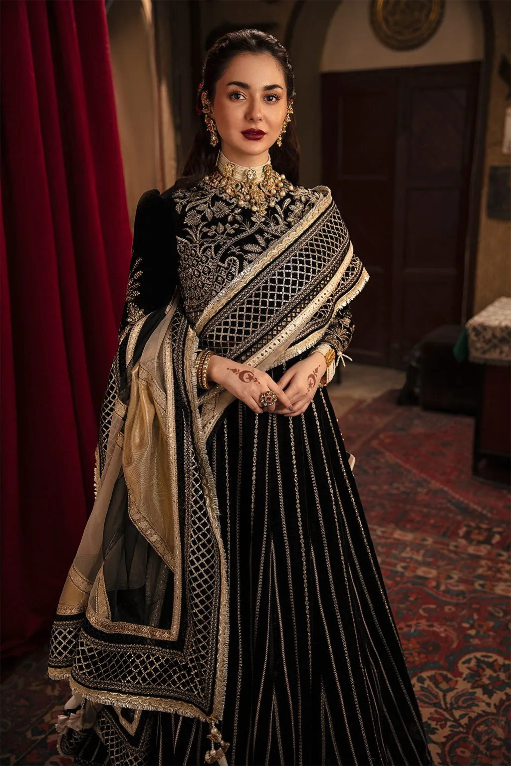 Embroidered Black Lehenga Choli by Designer #PF296