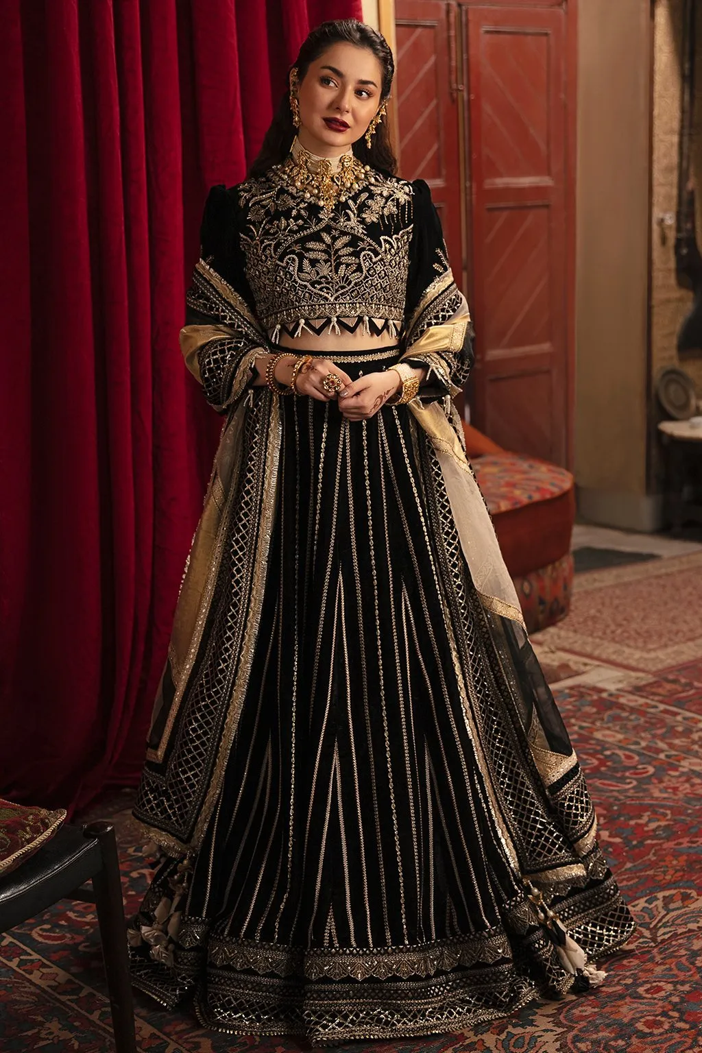 Embroidered Black Lehenga Choli by Designer #PF296