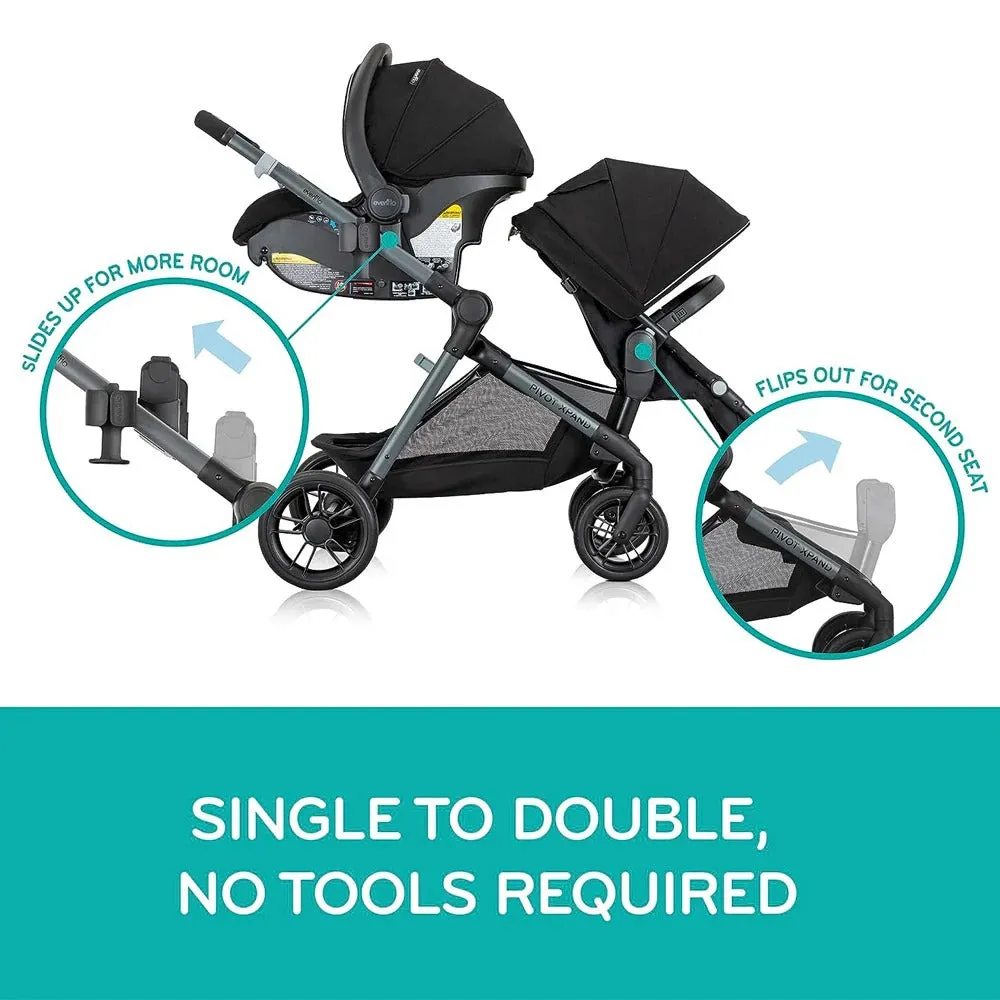 Evenflo Pivot Xpand™ Travel System w/ LiteMax Infant Car Seat - Ayrshire Black