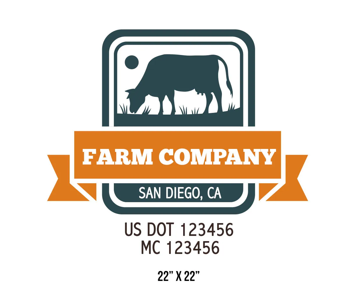 Farm Company Name Truck Decal (USDOT), 2 Pack