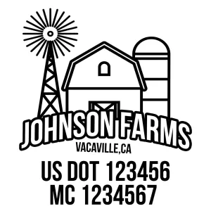 Farm Company Name Truck Decal (USDOT), 2 Pack