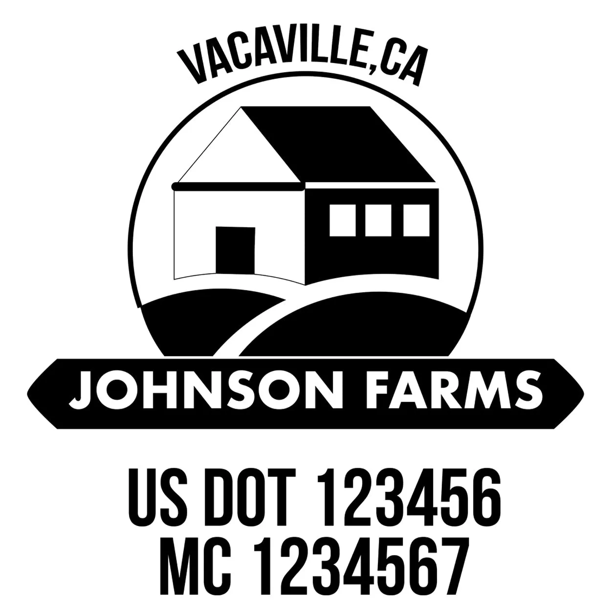 Farm Company Name Truck Decal (USDOT), 2 Pack