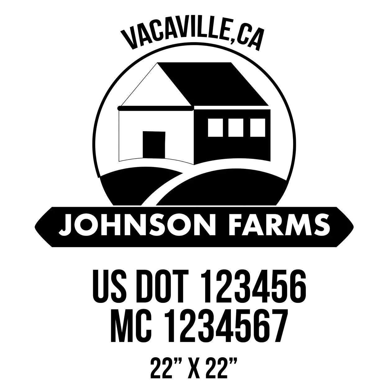 Farm Company Name Truck Decal (USDOT), 2 Pack