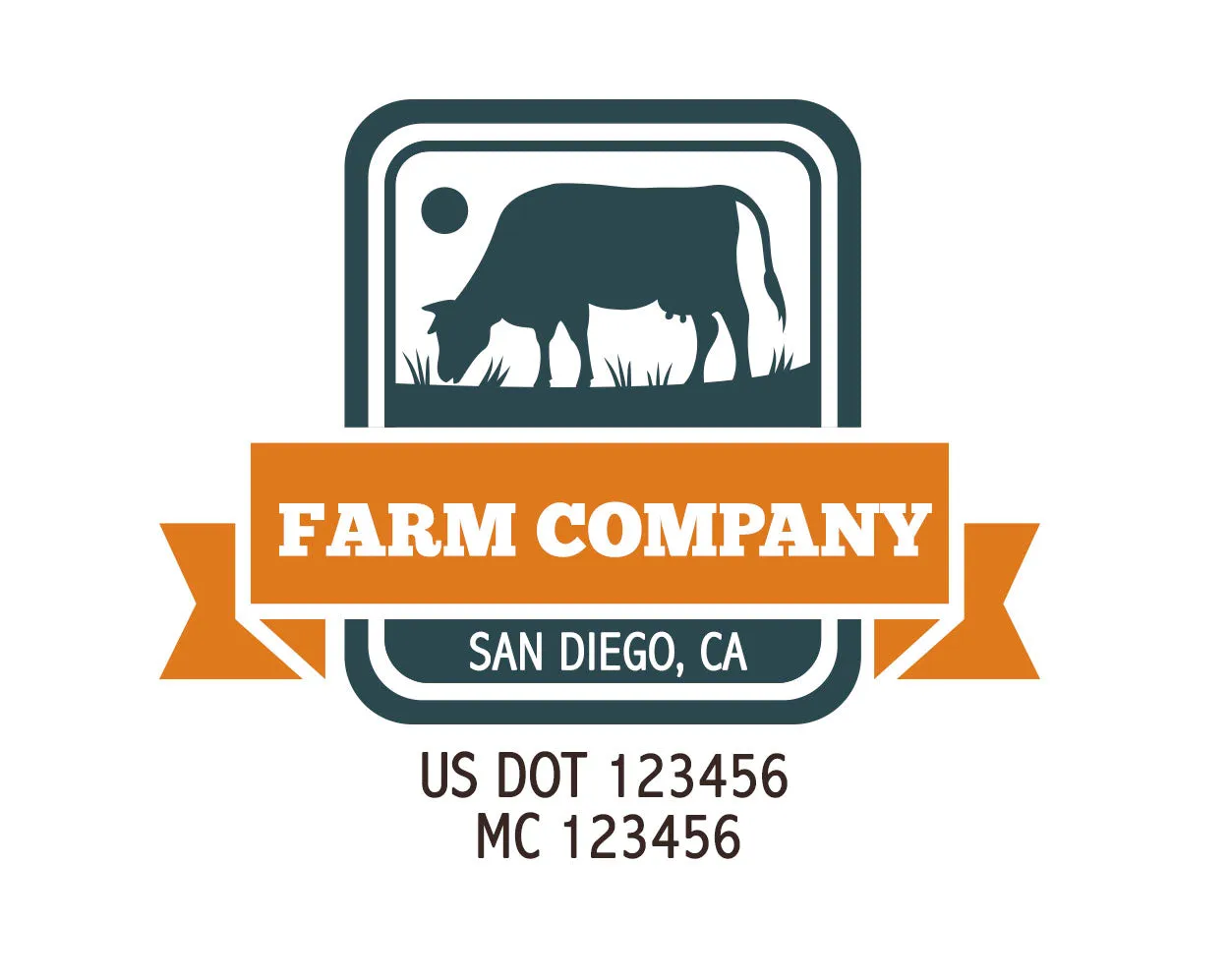 Farm Company Name Truck Decal (USDOT), 2 Pack