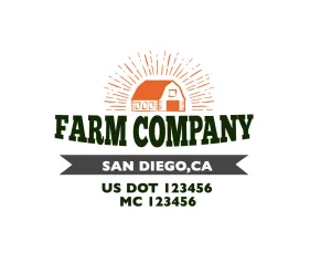 Farm Company Name Truck Decal (USDOT), 2 Pack