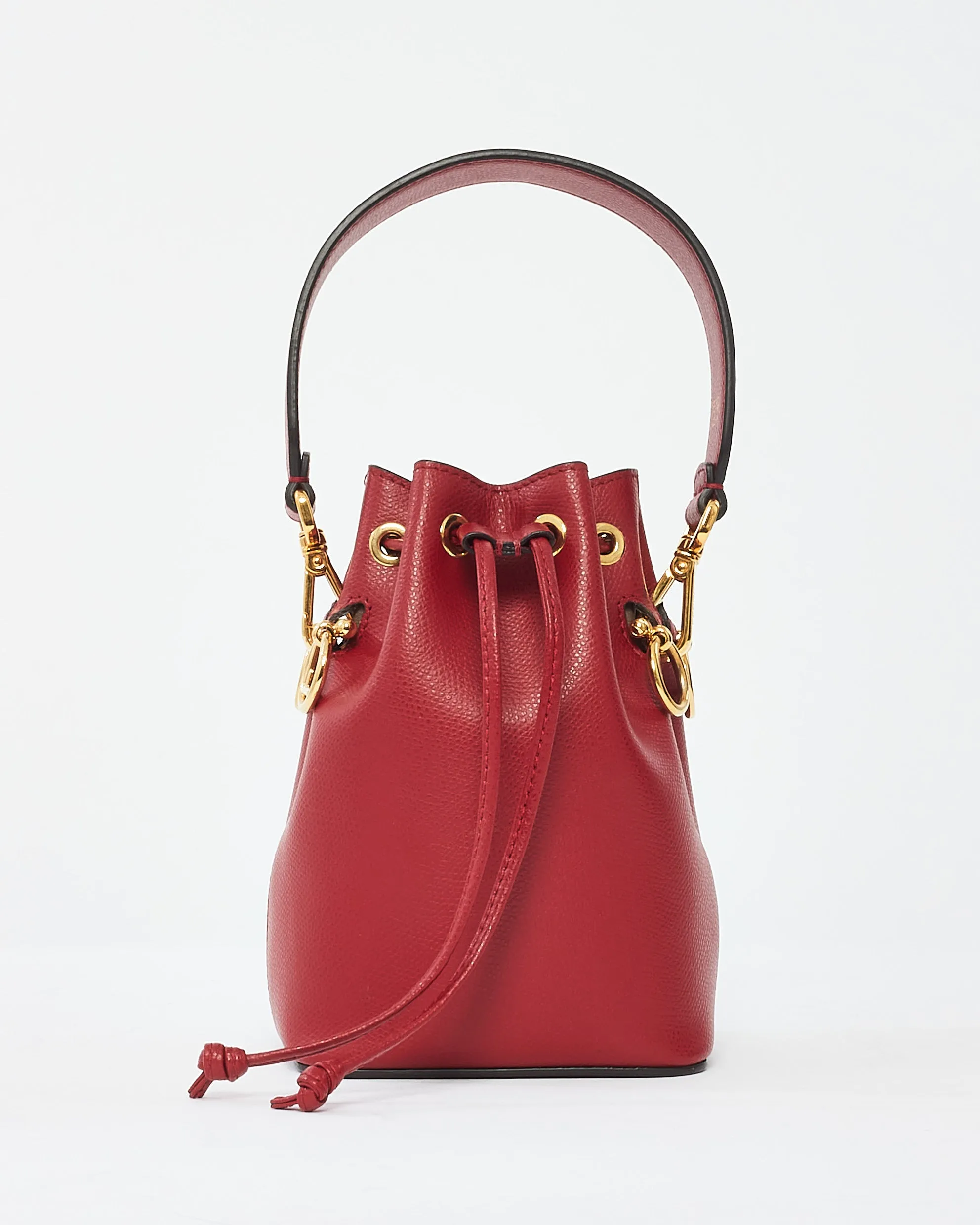 Fendi Red Leather "Mon Tresor" Mini Bucket Bag