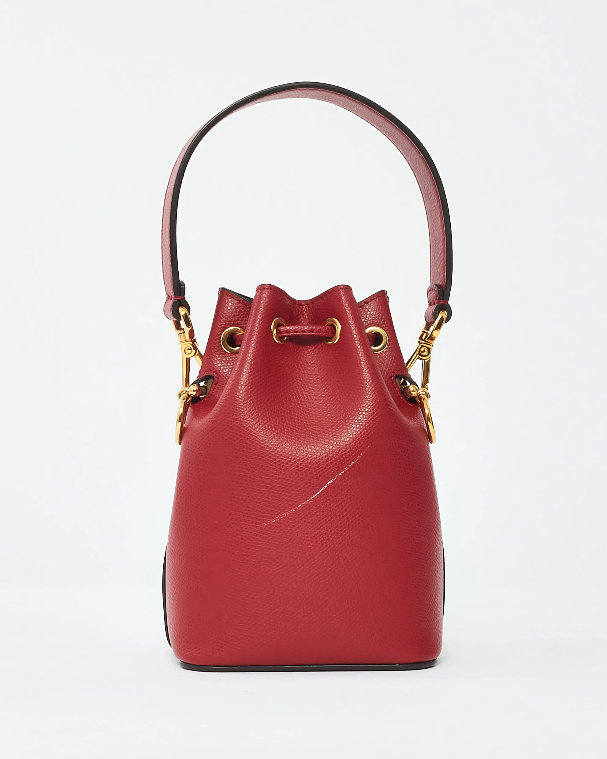 Fendi Red Leather "Mon Tresor" Mini Bucket Bag