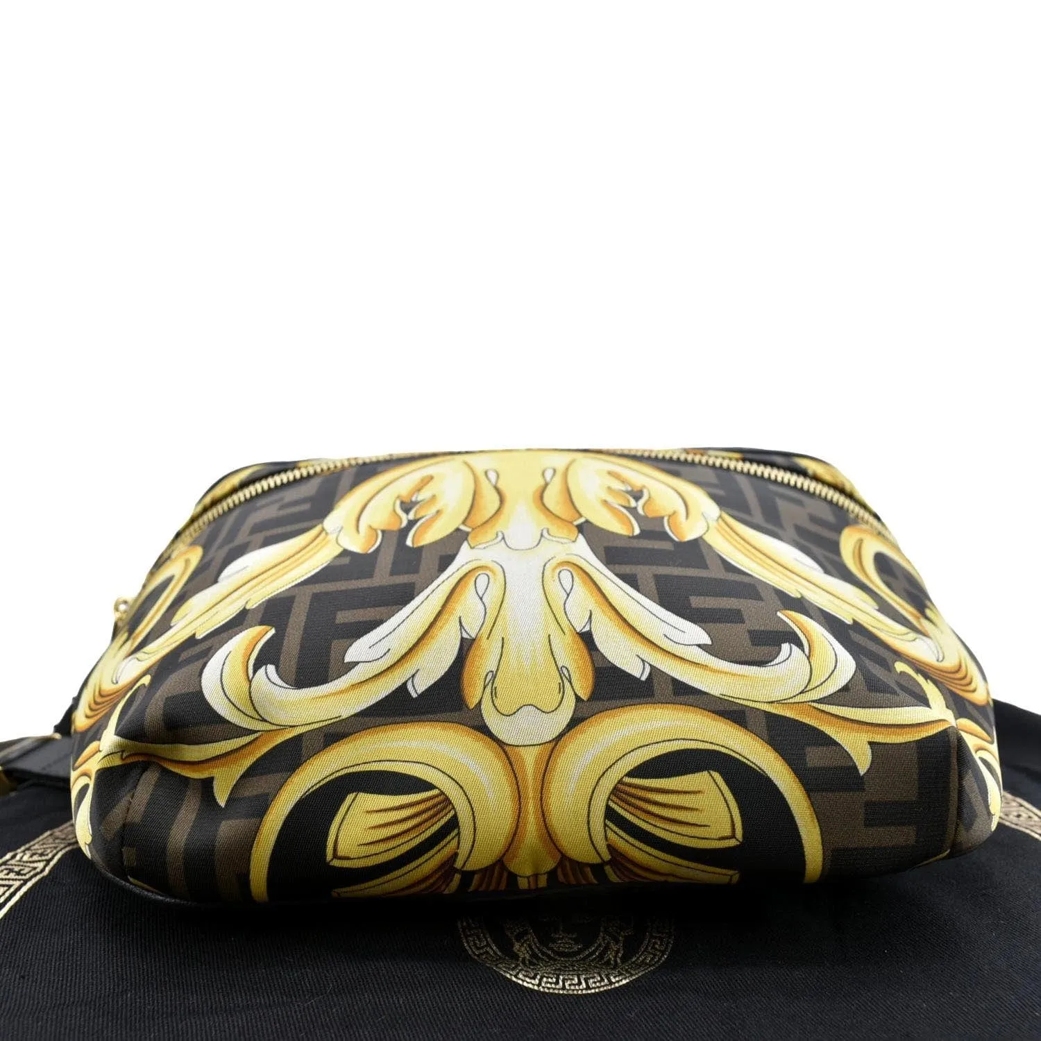 FENDI X Versace FF Baroque Nylon Belt Bag Gold