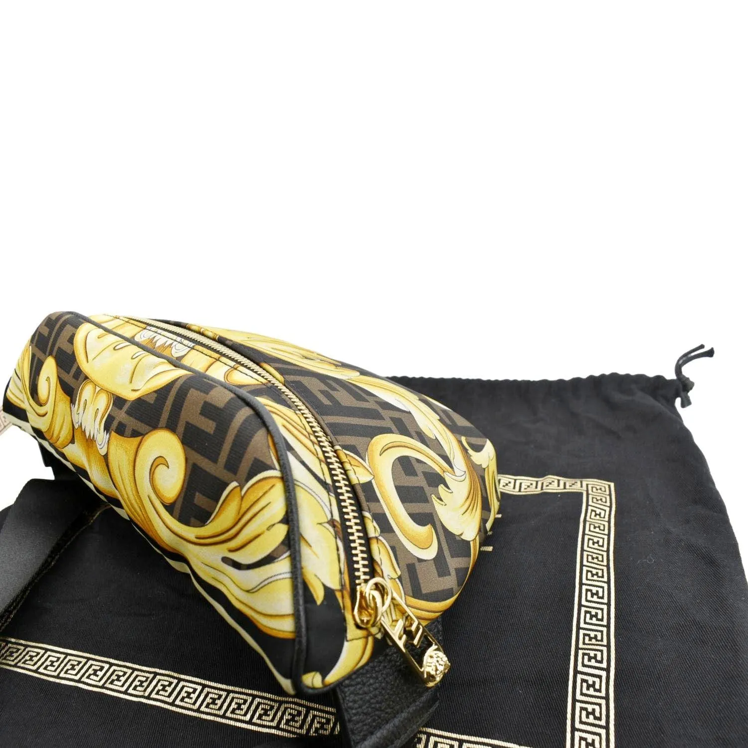 FENDI X Versace FF Baroque Nylon Belt Bag Gold