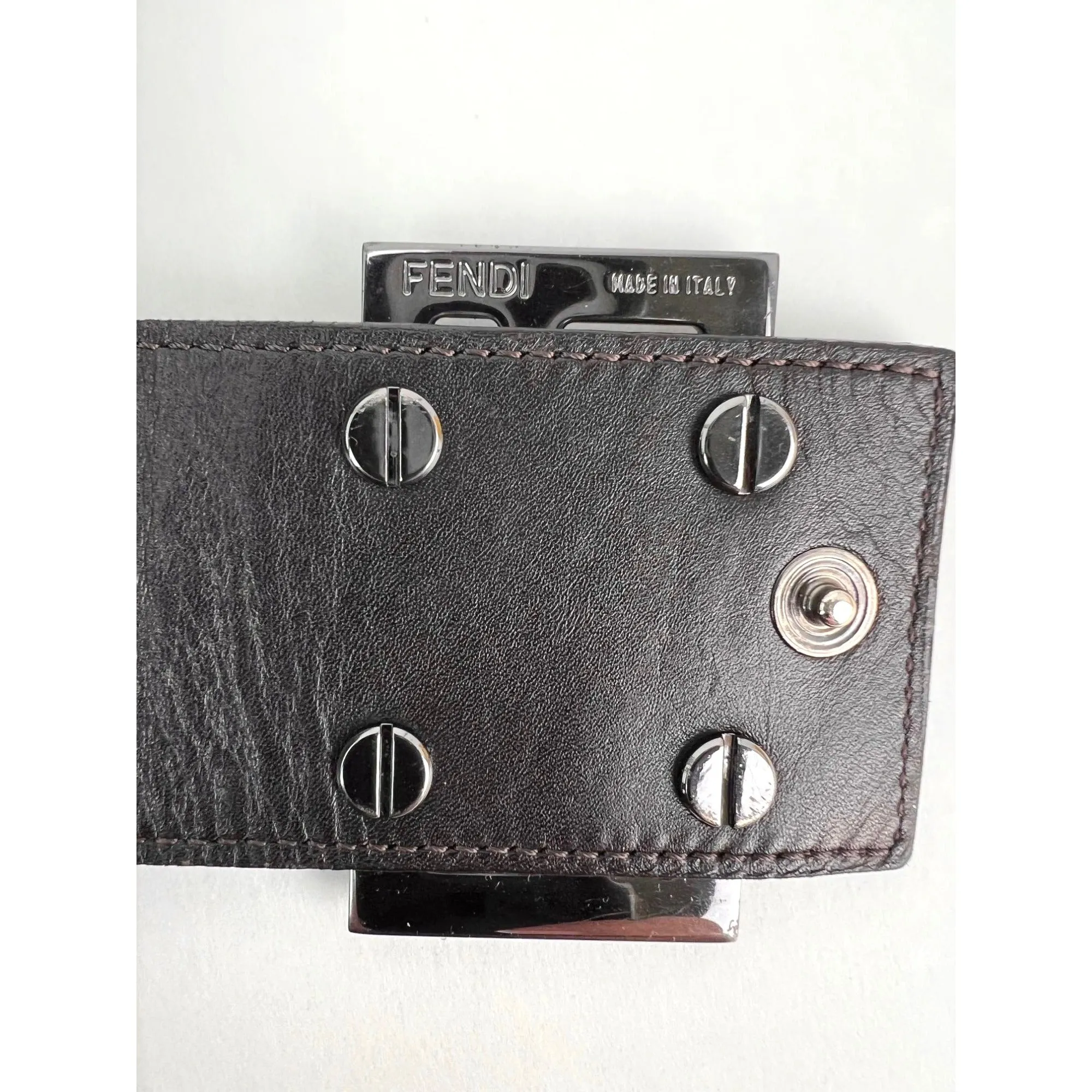 Fendi Zucchino Canvas Leather Long Wallet Crossbody