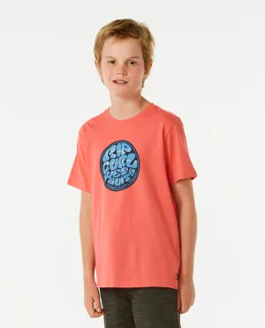 FILGREE SHORT SLEEVE TEE - HOT CORAL (AGES 12, 14 & 16)
