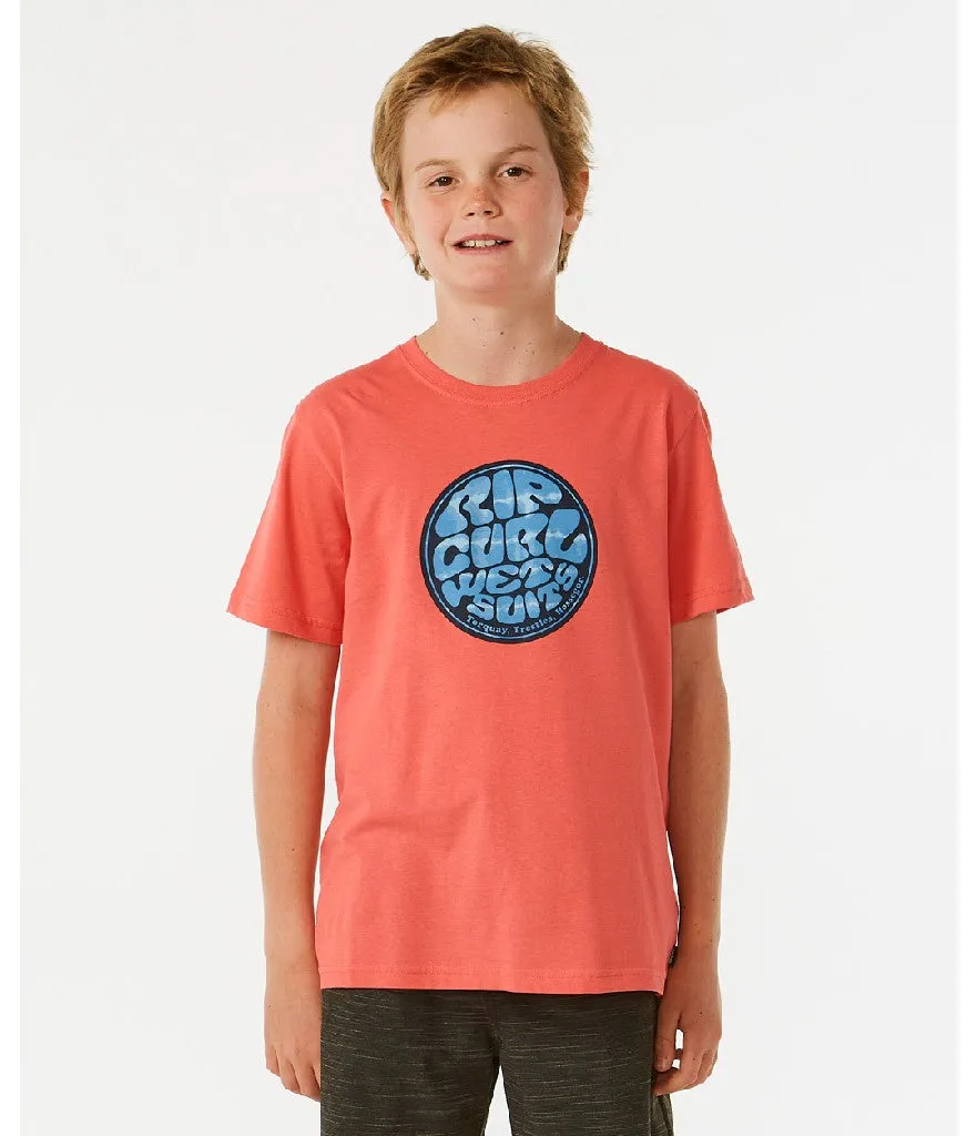 FILGREE SHORT SLEEVE TEE - HOT CORAL (AGES 12, 14 & 16)
