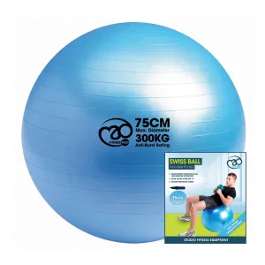 Fitness Mad Studio Swiss Ball, Pump & Online Guide - 75cm
