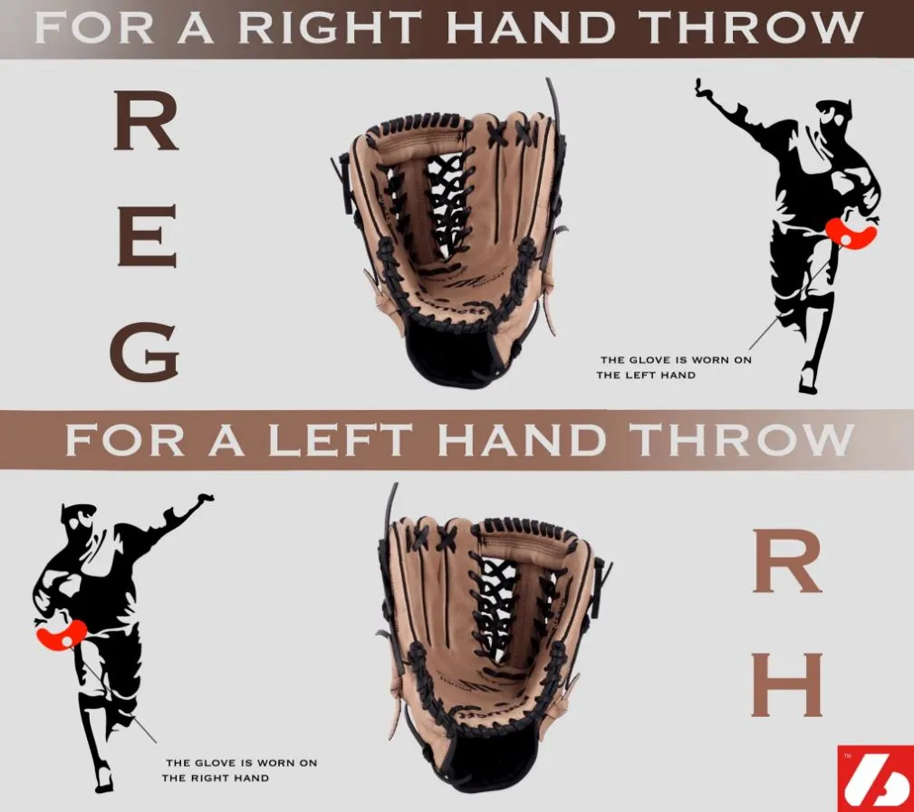 FL-117 High quality baseball and softball glove, leather, infield / fastpitch 11.7", Beige