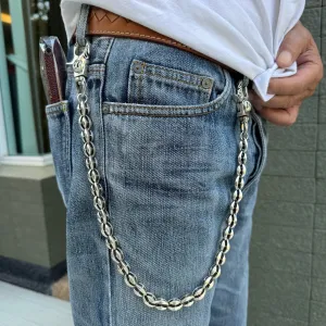 Flame Blossom Link Sterling Silver Wallet Chain