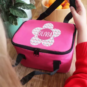 Flower Pink Lunch Bag Personalised