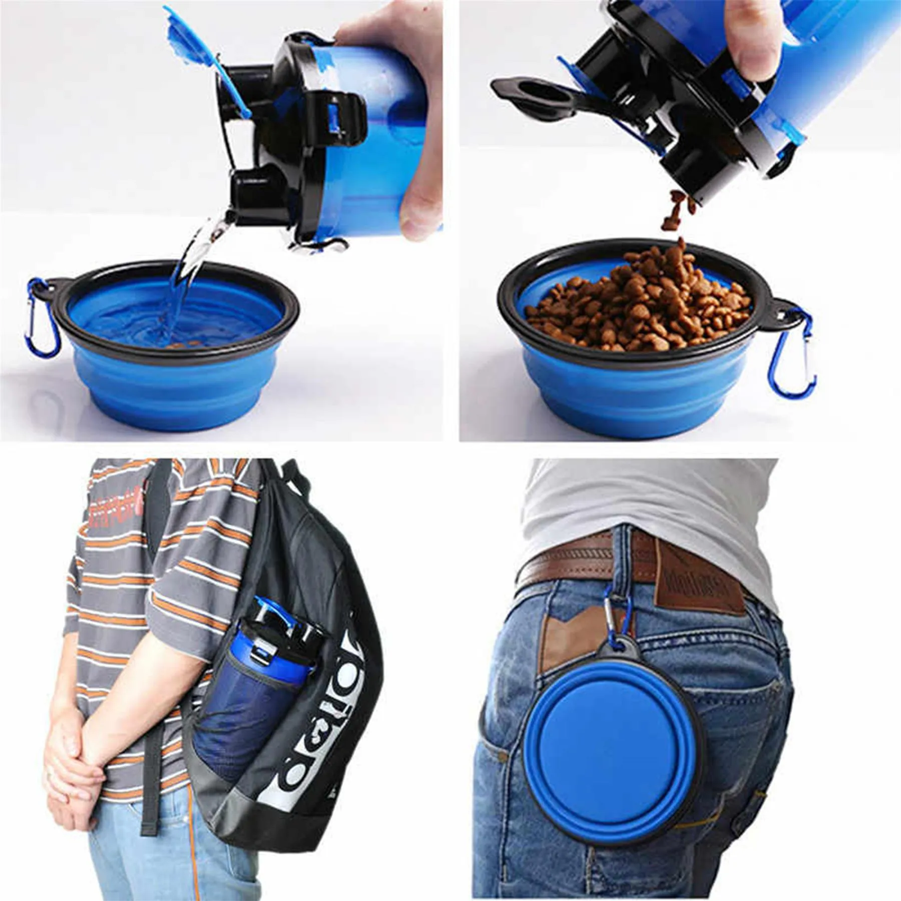 Foldable Bowl and Water Bottle Set for Pets