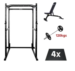 Force USA Power Rack Package Power Cage 120kgs Weights Barbell Bench And Mats