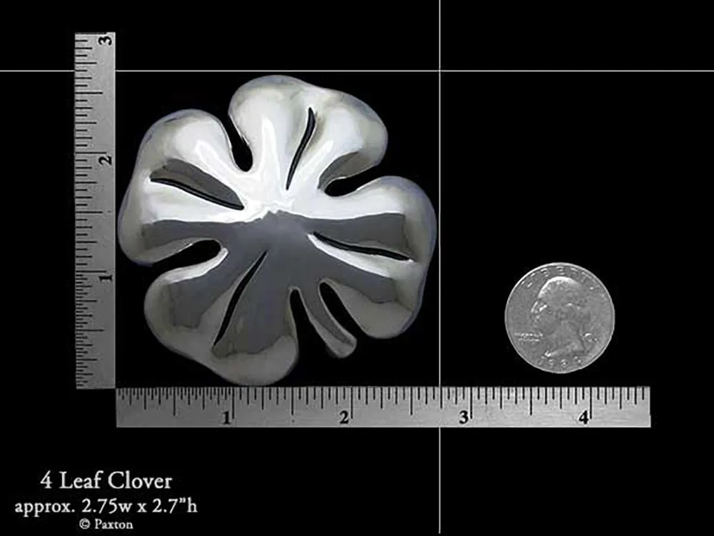 Four Leaf Clover Belt Buckle Sterling Silver