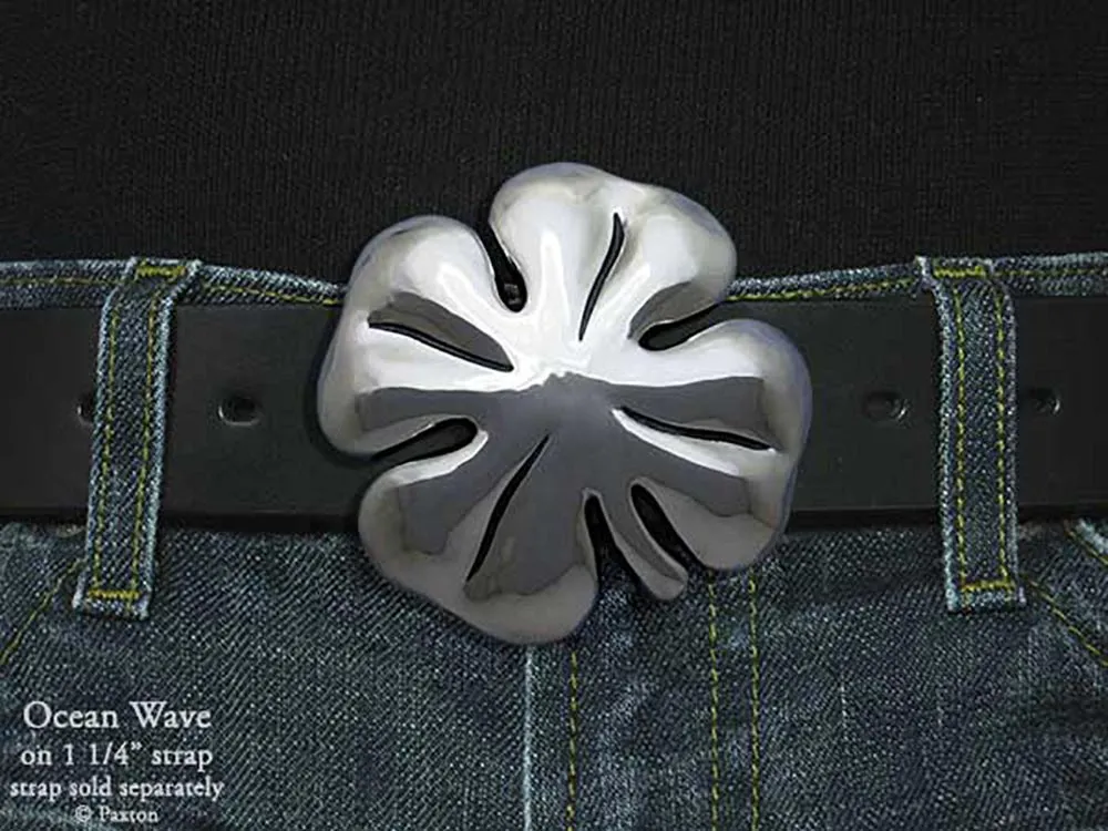 Four Leaf Clover Belt Buckle Sterling Silver