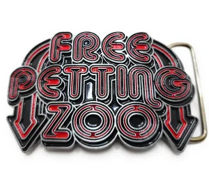 FREE PETTING ZOO Belt Buckle Funny