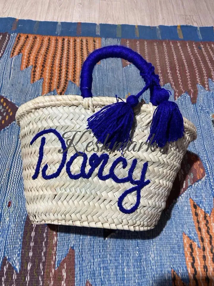 FREE TASSEL Personalized Wicker Straw Beach Bag - Custom Tote for Summer Fun!