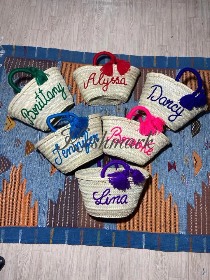 FREE TASSEL Personalized Wicker Straw Beach Bag - Custom Tote for Summer Fun!