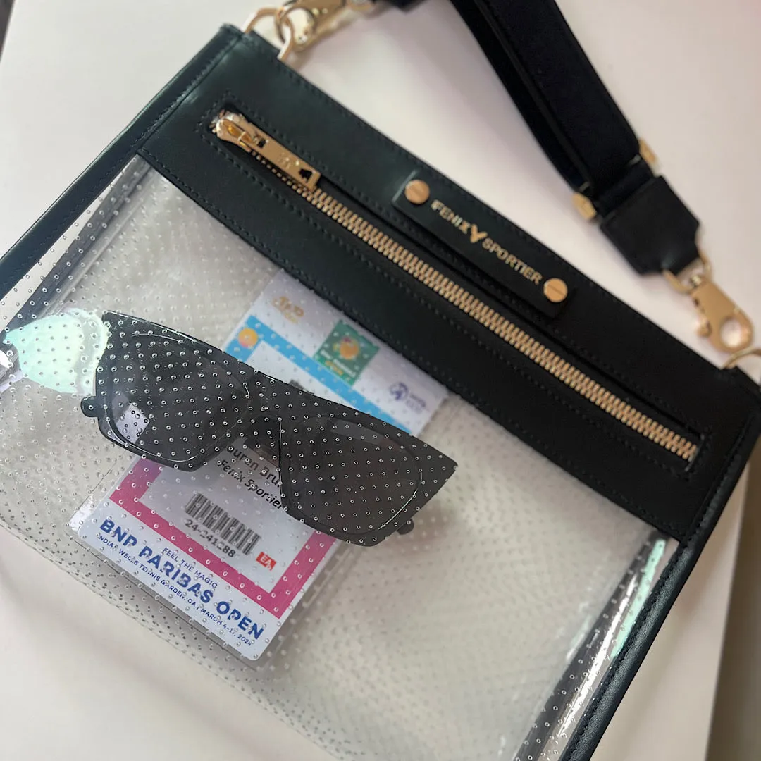 Front Row Bag - Black Leather / Clear PVC/ Gold Hardware