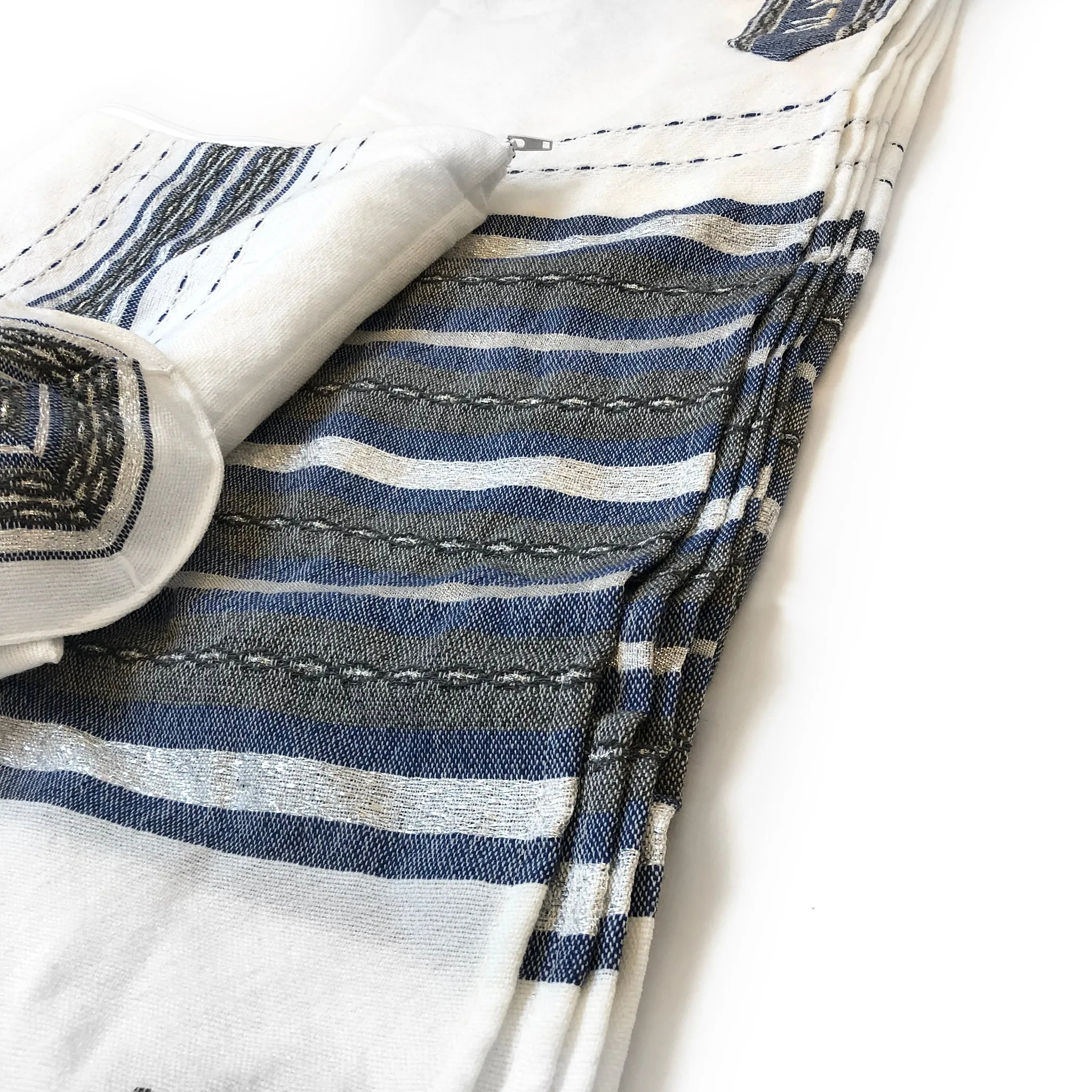 Gabrieli Premium - Wool Tallit - Denim & Silver
