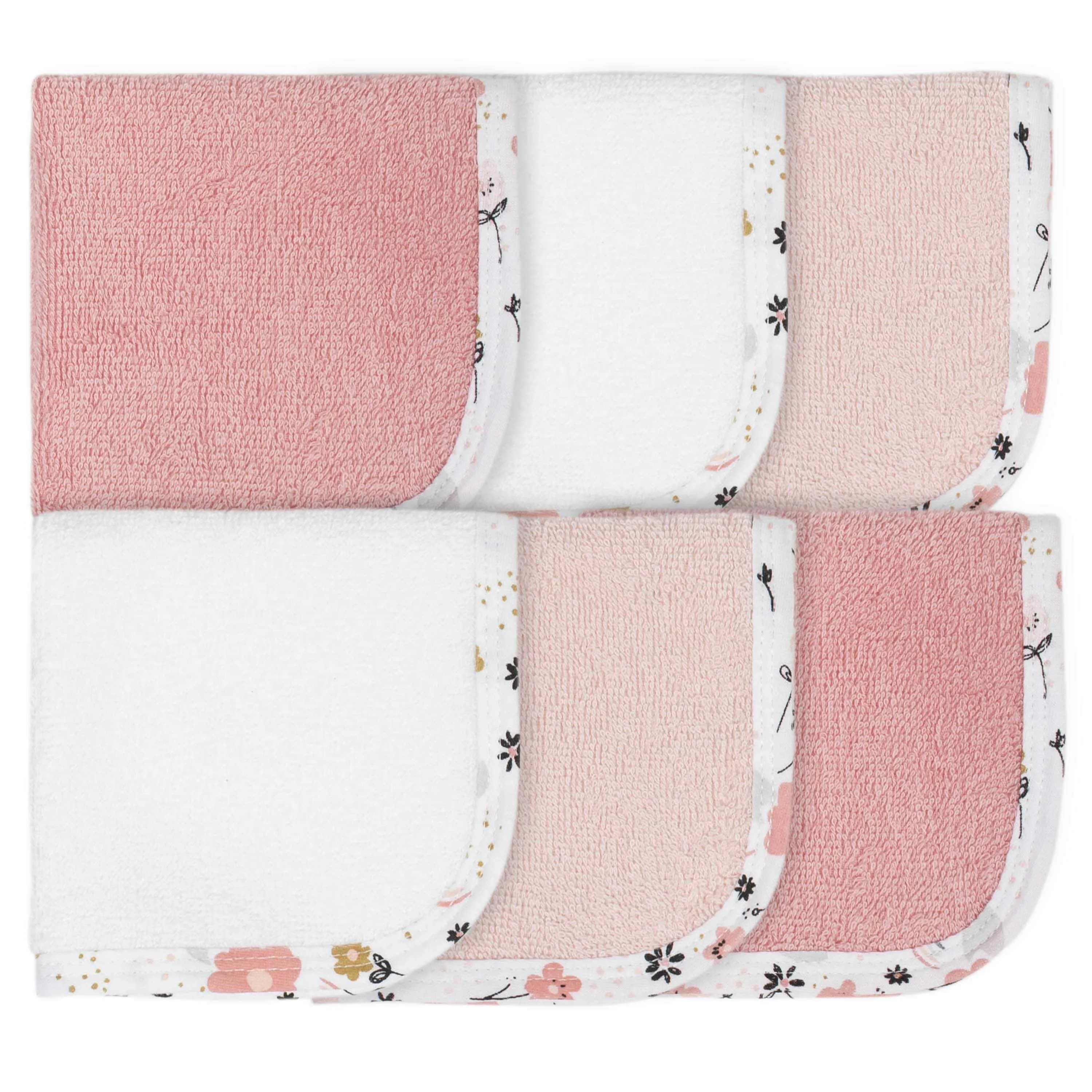 Gerber® 6-Pack Baby Girls Bear Washcloths