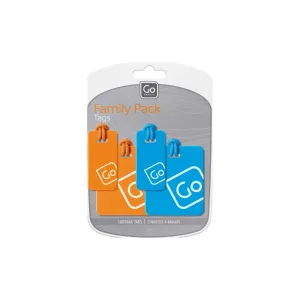 Go Travel Luggage Tags Family Pack Blue/Orange