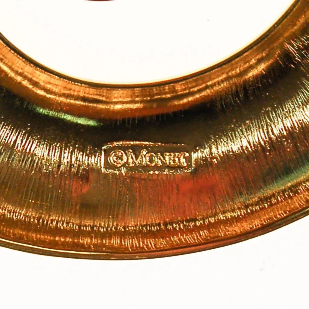Gold Monet Brooch, Swirl, Modern, Abstract Designer