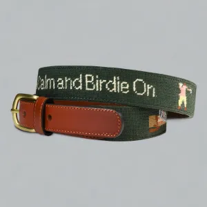 Golf Birdie On Needlepoint Belt