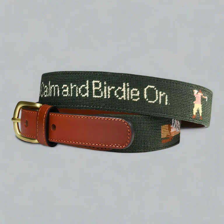 Golf Birdie On Needlepoint Belt