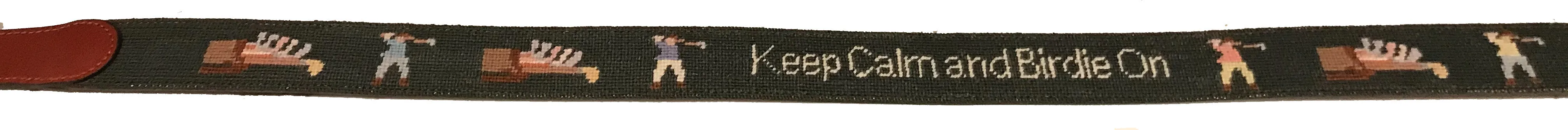 Golf Birdie On Needlepoint Belt