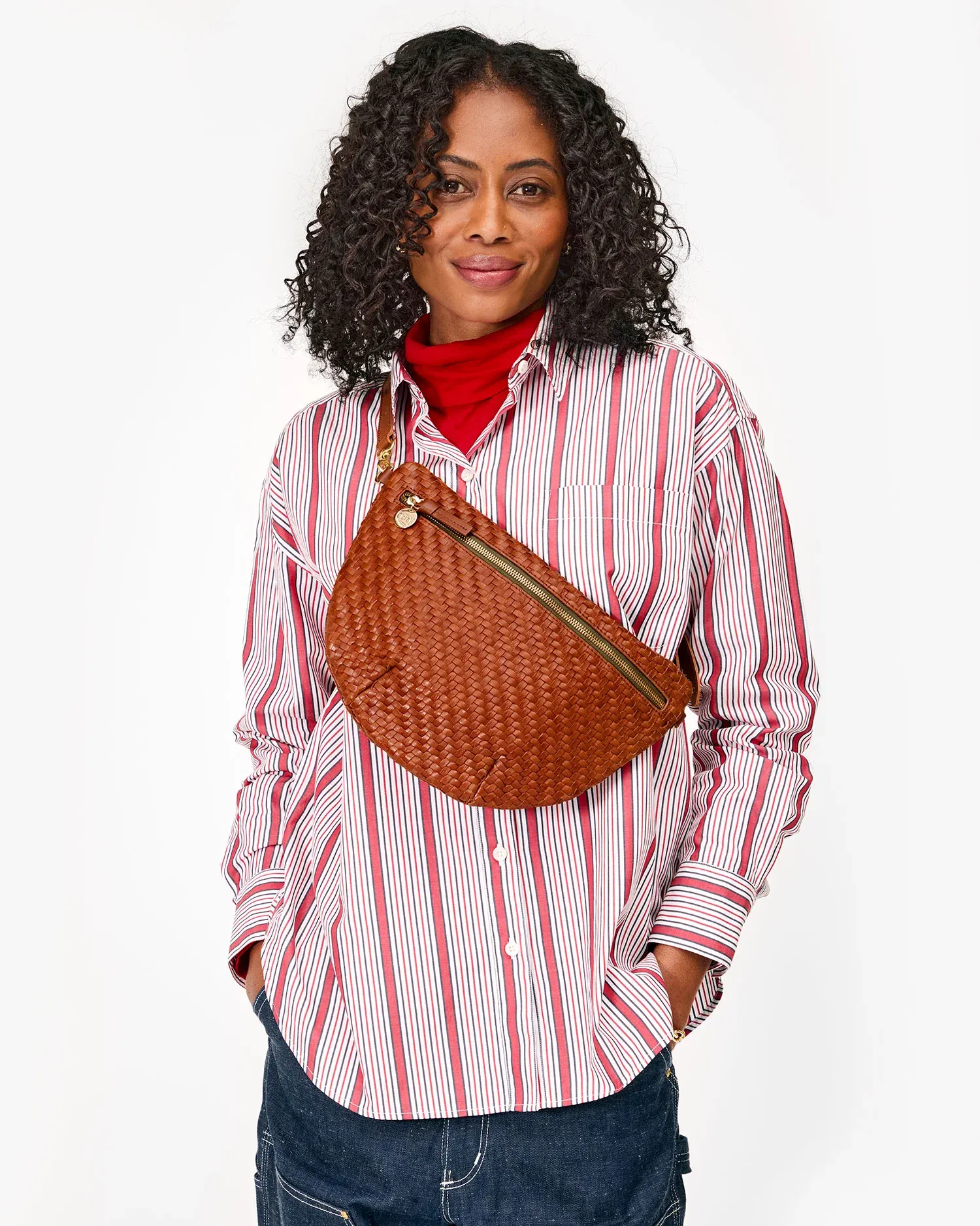 GRANDE FANNY IN HAZELNUT WOVEN ZIG ZAG