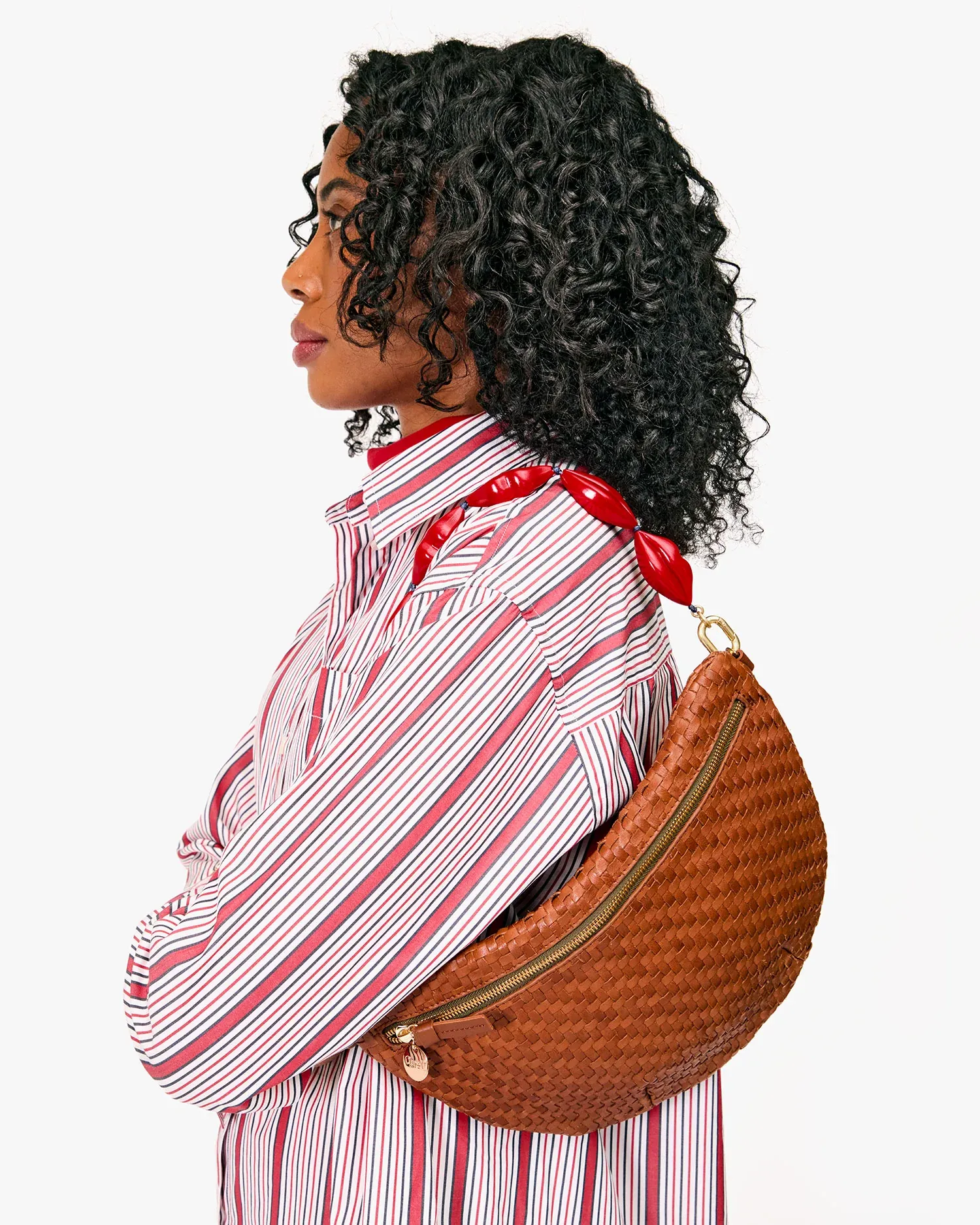 GRANDE FANNY IN HAZELNUT WOVEN ZIG ZAG