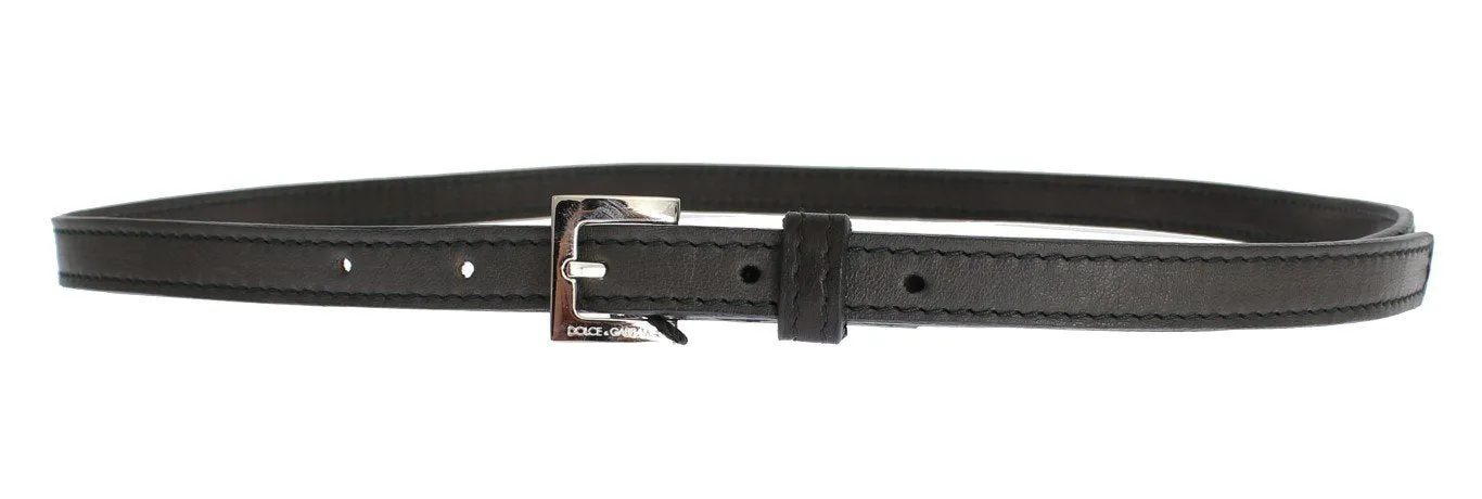 Gray leather belt
